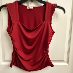 Elegant Cache Sleeveless Red Blouse